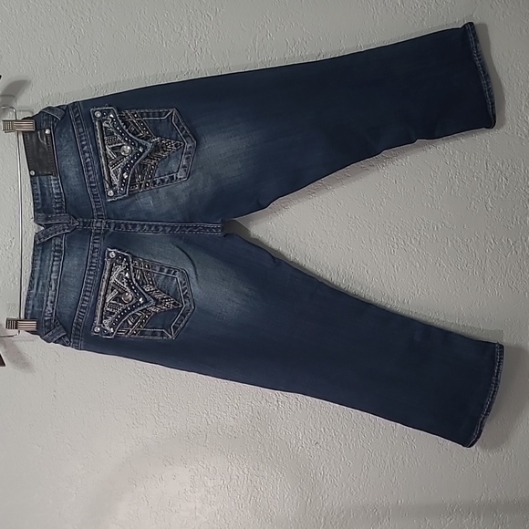 Vigoss The New York Capri Women's Denim Blue Jean Strech Flap Pocket 7/8 - Picture 6 of 8
